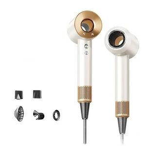 Ion Luxe Supercharged Hair Dryer White and Gold- New in Box